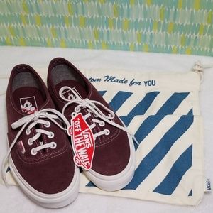 Van's Authentic Classic Shoes Soft Suede Burgundy